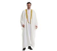 RUMAOZIA Muslimische Kleidung Herren Kaftan Muslimische Kleider Herren Bestickter Muslim Abaya Robe Islamischer Arabien Dubai Robe Vorne Offen Kaftan Kimono Traditionelle Thobe Abaya Djellaba