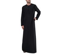 RUMAOZIA Muslimische Robe Herren Muslim Kaftan Abaya Herren Islamische Robe Mittlerer Osten Ethnisch Kandoura Männer Langes Osten Dubai Thobe Malaysia Kleid Gebetskleidung für Männer