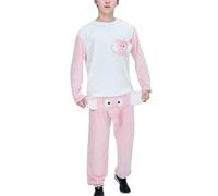 RUMAOZIA Nachtwäsche Herren Schlafanzug Warm Fleece Pyjama Set Zweiteiliger Lustig Elefant Pyjama Flanell Schlafanzug Winter Langarm Shirt und Pyjamahose Schlafhose Hausanzug Loungewear