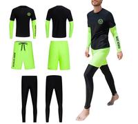 RUMAOZIA Neoprenanzug Herren UV-Schutz 3 Teiliges Set Langarm Surfanzug Sommer Athletischer Elastischer Tauchanzug Strand Dünne Surfanzug Rashguard Set Split Badeanzug für Surf Schnorchel