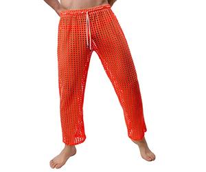 RUMAOZIA Netz Hose Herren Sexy Netzhose Netz Lang Hose Mesh Fischnetzhose Lose Lang Unterhose Durchsichtige Unterwäsche Lange Leggings Durchsichtige Reizwäsche Verstellbare Kordelzughose