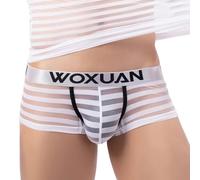 RUMAOZIA Netz Unterhose Herren Boxershorts Mesh Unterwäsche Männer Durchsichtige Erotisch Wäsche Transparente Sexy Unterwäsche Hipster Atmungsaktive Unterhosen Tangaslip Party Clubwear