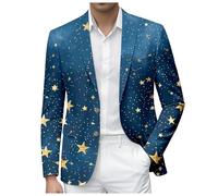 RUMAOZIA Pailletten Sakko Herren - Glitzer Jacket mit Glänzende Drucken Anzugjacken Blazer Slim Fit Fasching Jacke Glitzerjacke Jacken Silvester Casual Party Outfit Karneval Anzug für Männer