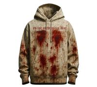 RUMAOZIA Problem Gelöst Hoodie Halloween Kapuzenpullover Herren Pullover Blood Stain Hall Hoody Männer Blutspritzer Muster Kapuzenjacke Sweatshirt Entsetzen Bedruckt Freizeit Kapuzenshirt