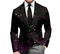 RUMAOZIA Sakko Herren Anzüge & Sakkos Glitzer Bedruckte Anzug Regular Fit Smokings Kostüm Fasching Karneval Weihnachts 80er Jahre Outfit Faschingskostüme Männer Erwachsene Jackett Weihnachtskleidung