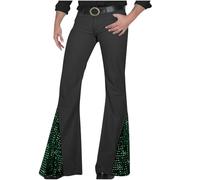 RUMAOZIA Schlaghose Herren 70er Jahre Hose Herren mit Schlag Karneval Disco Outfits Einfarbig Freizeithose Bequeme Ausgestellte Hose Modische Männer Fasching Kleidung Regular Outdoorhose