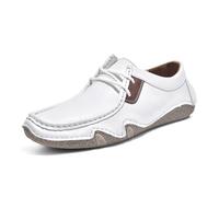 RUMAOZIA Schuhe Herren Traditionelle Sneaker Leder Schnürschuhe Flache Wanderschuhe Sportliche Slipper Outdoor Sportschuhe Elegante Schuhe Bequeme Freizeitschuhe für den Alltag