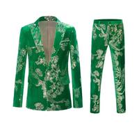 RUMAOZIA Set Jacke + Hose Herren Mit Pailletten Goldenes Kleid Tanz Kleid Männlich Blazer Für Events Samt Hochzeit Moderne Kleidung StilVoller Glänzender Pailletten Prom Anzüge Arbeit Für Abend