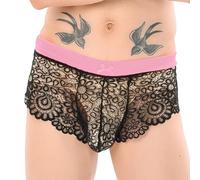 RUMAOZIA Sexy Herren Unterhosen Sissy Mesh Unterwäsche Tanga Reizwäsche Männer String Slip Sportunterwäsche Sexy Spitze Beutel Unterhose Erotik Unterwäsche Low-Rise U-Convex Bequeme Brief Slips