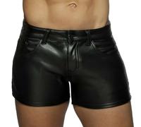 RUMAOZIA Shorts Herren Kurze Lederhose Sexy Wetlook Boxershorts Stretch Sport Training Laufen Joggingshose Lack Lederoptik Hose Kurze Leggings Slim Fit Ledershorts Ledershorts Punk Clubwear