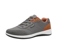 RUMAOZIA Sportschuhe Herren Elegant Atmungsaktiv Outdoor Laufschuhe Turnschuhe Mit Schnürung Orthopädische Extra Breit Flach Freizeitschuhe Leder Sneaker Leicht Running Walkingschuhe