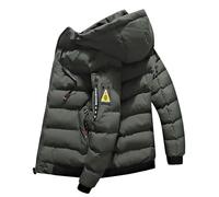 RUMAOZIA Steppjacke Herren Winterjacke Warm Weich Daunenjacke Skijacke Outdoorjacke Bequeme Casual Colour Block Puffer Jacket mit Kapuze Locker Bequeme Übergangsjacke mit Taschen reißverschluss