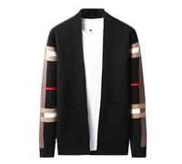 RUMAOZIA Strickjacke Herren Slim fit Cardigan Winddicht Casual Funktionsjacke Langarm Knopfleiste Knitted Sweater Herbst Winter Outwear Langarm Sweatjacke mit Taschen Bequem Weich Sportjacke