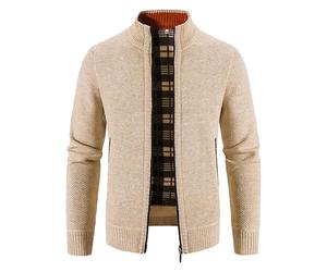 RUMAOZIA Sweatjacke Herren Fleecejacke Sweatjacke Mit Reißverschluss Trachtenjacke Modern Zip Strickjacken Warm Stehkragen Strickjacke Wintermantel Warm Fleece-gefüttert Trachten Strickjacken
