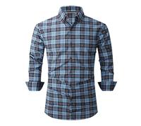 RUMAOZIA Trachtenhemden für Herren Große Größen Karierte Freizeithemden Herren Langarm Bügelfreies Oktoberfest Trachtenhemd Karo Hemden Leichte Karohemd Herrenhemden mit Baumwolle Kent-Kragen