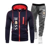 RUMAOZIA Trainingsanzug Set Herren Regular Fit Sport Anzug 2 Teilig Jogginganzug Winter Gepolstert Tracksuit mit Hoodie und Jogginghose Sportanzug Hip Hop Streetwear Teenager Sportbekleidung