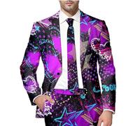 RUMAOZIA Valentinstag Party Kostüm Herren Jacke Slim Fit Anzug für Valentinstag Party Outfits Hochzeiten Funky Abschlussball Smoking Festival Jacke Blazer Anzug für Männer Herz/Love Druck Blazer