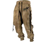 RUMAOZIA Wikinger Hose Herren Mode Wikinger Aufdruck Vintage Classic Trainingshose Nordische Mythologie Streetwear Golfhosen Warm Outdoor Trousers Jogging Relaxing Baggy Wanderhose Sporthose