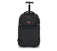 Rummyluck Trolley Rucksack Business Rolling Laptop Rucksack mit Rädern Handgepäck Laptoptasche Rollkoffer für Herren Damen, Schwarz