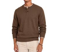 Runcati Herren Strickpullover Henley-Kragen Feinstrick | Rippbündchen, reguläre Passform, vielseitig, Büro, Freizeit, Herbst, Winter