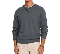Runcati Herren Strickpullover Henley-Kragen Feinstrick | Rippbündchen, reguläre Passform, vielseitig, Büro, Freizeit, Herbst, Winter