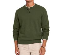 Runcati Herren Strickpullover Henley-Kragen Feinstrick | Rippbündchen, reguläre Passform, vielseitig, Büro, Freizeit, Herbst, Winter