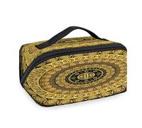 Runde Art Mandala-Reise-Make-up-Tasche für Damen, Herren, Mädchen, Jungen, Mandala-Waschbeutel, tragbar, Kulturbeutel, Kosmetik, Toilettenartikel, Organizer, Duschtasche