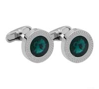 Runde Citrin-Manschettenknöpfe für französische Manschettenknöpfe, für Herren und Damen, Legierung, für Hemd-Nieten, formelle Hochzeit, Party, Accessoire, 2,7 cm, Blau / Grün