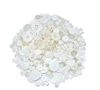 Runde Knöpfe aus Kunstharz, verschiedene Größen, Hemdknöpfe, Nähutensilien, zum Basteln, Nähen, Dekorationen für Kinder, 650 Stück weiß