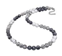 Runde Perlen-Edelstein-Boho-Anhänger für Frauen, natürlicher Kirschjaspis-Perlen-Halsband, farbenfroher Damenmode-Schmuck, 45,7 cm