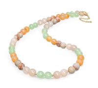 Runde Perlen-Edelstein-Boho-Anhänger für Frauen, natürlicher Kirschjaspis-Perlen-Halsband, farbenfroher Damenmode-Schmuck, 45,7 cm