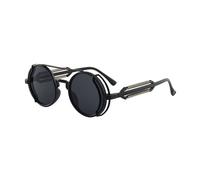 Runde Sonnenbrille im Vintage-/Punk-Stil, farbige Gläser, für Herren und Damen, Retro-Rahmen, polarisierte Brillen, modisch
