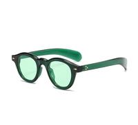 Rundes Brillengestell für Damen, Retro-Sonnenbrille, Nieten, Dekoration, oranger Brillenrahmen