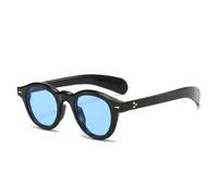 Rundes Brillengestell für Damen, Retro-Sonnenbrille, Nieten, Dekoration, oranger Brillenrahmen