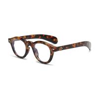 Rundes Brillengestell für Damen, Retro-Sonnenbrille, Nieten, Dekoration, oranger Brillenrahmen