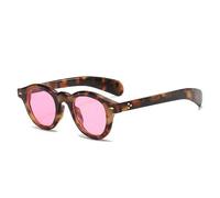 Rundes Brillengestell für Damen, Retro-Sonnenbrille, Nieten, Dekoration, oranger Brillenrahmen