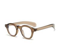 Rundes Brillengestell für Damen, Retro-Sonnenbrille, Nieten, Dekoration, oranger Brillenrahmen