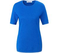 Rundhals-Pullover aus Seide Kaschmir Peter Hahn blau 42