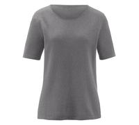 Rundhals-Pullover aus Seide Kaschmir Peter Hahn grau 40