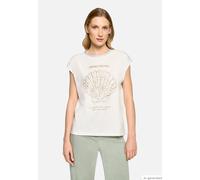 Rundhals-Shirt mit Placement Patch Cream/Gold 36