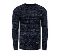 Strickpullover RUSTY NEAL, Herren, Gr. L, blau (dunkelblau, meliert), 70% Polyacryl, 30% Baumwolle, unifarben, normal, Rundhals, Pullover Strickpullover, im melierten Design (89584230-L) dunkelblau, m