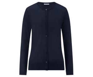 Rundhals-Strickjacke aus Seide und Kaschmir Peter Hahn blau 38