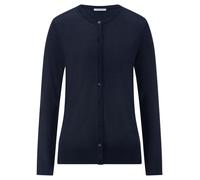 Rundhals-Strickjacke aus Seide und Kaschmir Peter Hahn blau 42