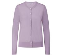 Rundhals-Strickjacke aus Seide und Kaschmir Peter Hahn lila 44