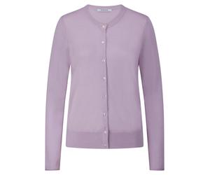 Rundhals-Strickjacke aus Seide und Kaschmir Peter Hahn lila 46