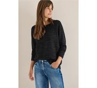 Strickpullover CECIL, Damen, Gr. S (38), salt, pepper heather melange, Web, 60% Baumwolle, 40% Polyester, unifarben, comfort fit normal, Rundhals, normaler Saum, Pullover Strickpullover, mit Rundhalsa