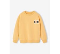 Rundhals-Sweatshirt Jungen mit Recycling-Polyester pastellgelb Gr. 158/164 von vertbaudet