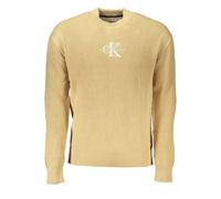Calvin Klein Jeans Herren Pullover Monologo Sweater Strickpullover, Beige (Warm Sand), XXL