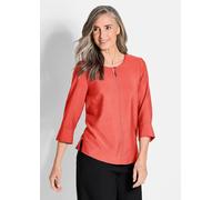 Rundhalsbluse aus strukturiertem Viskosemix rot 46