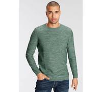 Rundhalspullover AJC, Herren, Gr. 3XL (64/66), grün, Feinstrick, Obermaterial: 100% Baumwolle, meliert, unifarben, schmal, Rundhals, Rippstrickbündchen, Pullover Rundhalspullover, in melierter Optik (